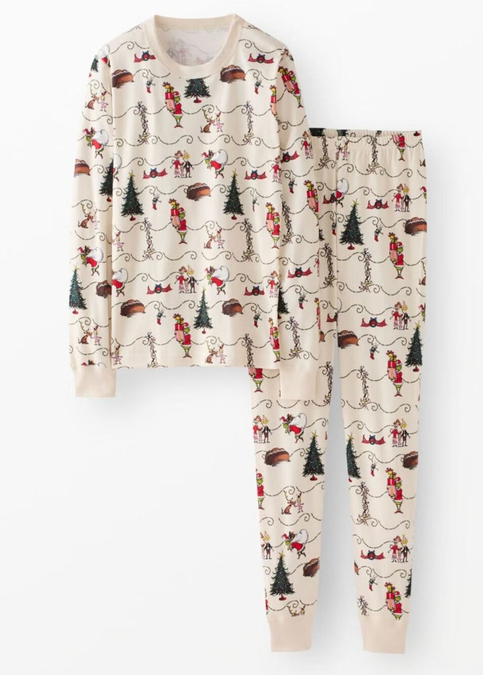 Hanna Andersson Adult Dr. Seuss Grinch HannaJams Pajama Long John Set size L